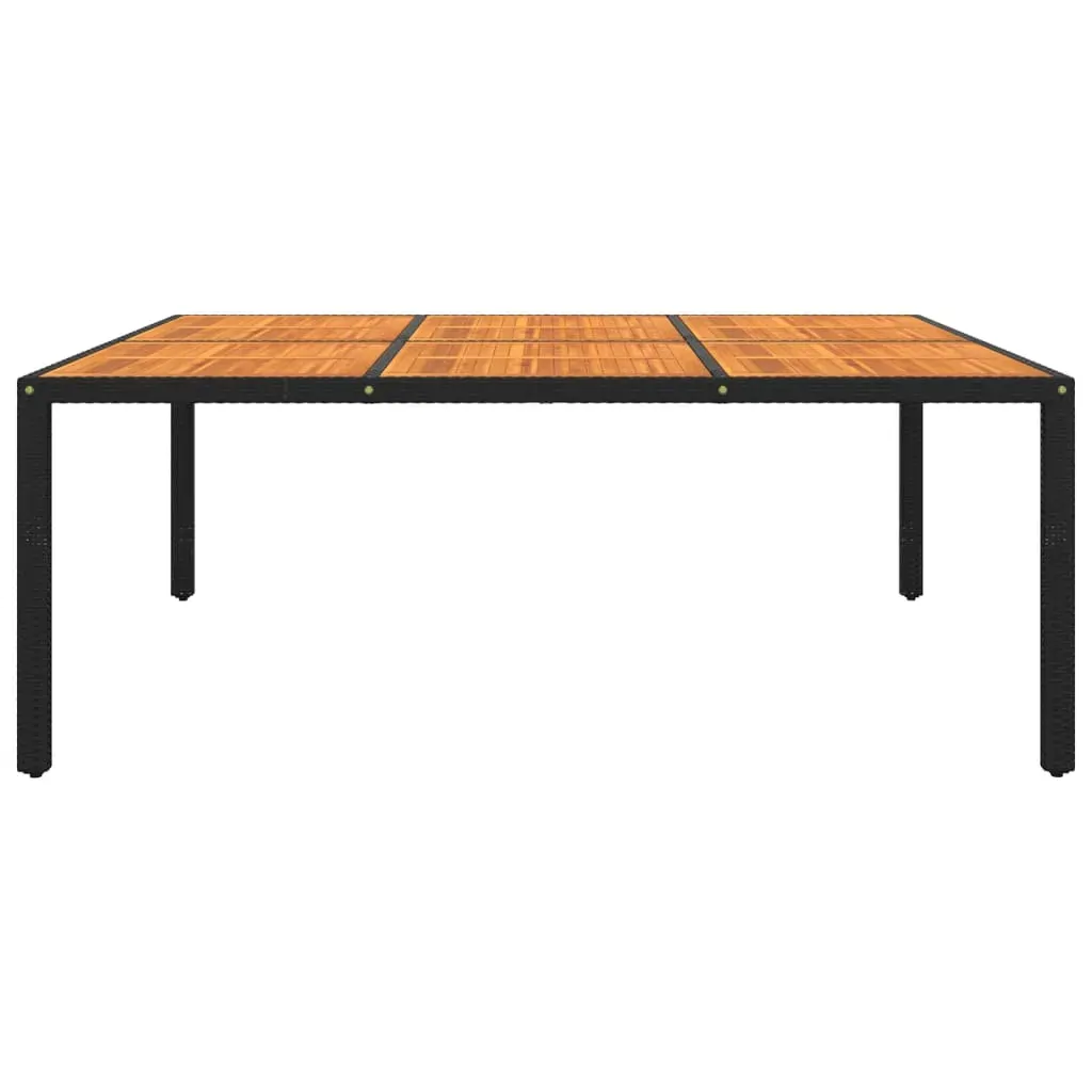 Garden Table 200x150x75 cm Acacia Wood and Poly Rattan Price
