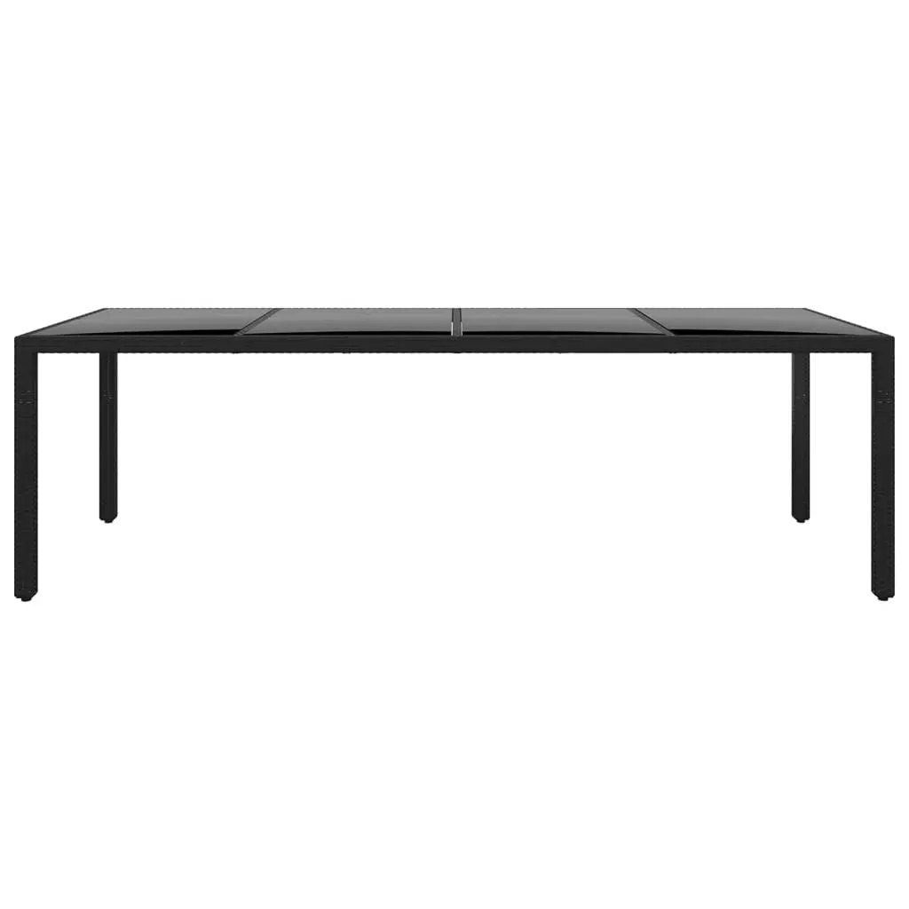 Garden Table 250x100x75 cm Tempered Glass and Poly Rattan Price
