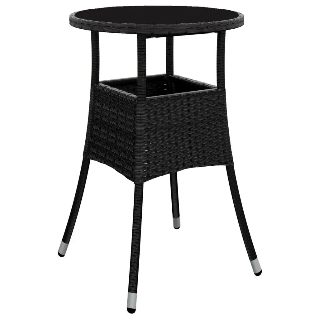 Garden Table 60x75 cm Tempered Glass and Poly Rattan Price