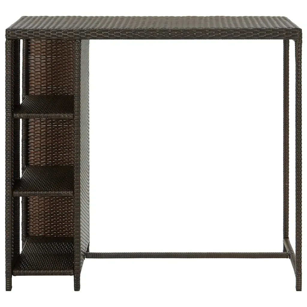 Bar Table with Storage Rack 120x60x110 cm Poly Rattan Price