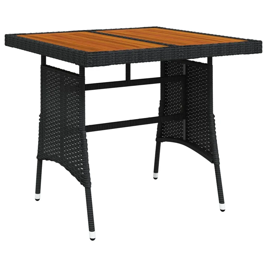 Garden Table Poly Rattan & Solid Acacia Wood Price