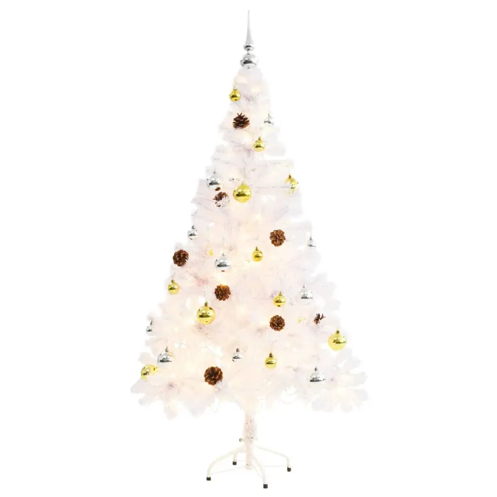 Artificial Christmas Tree with Baubles and LEDs White Price