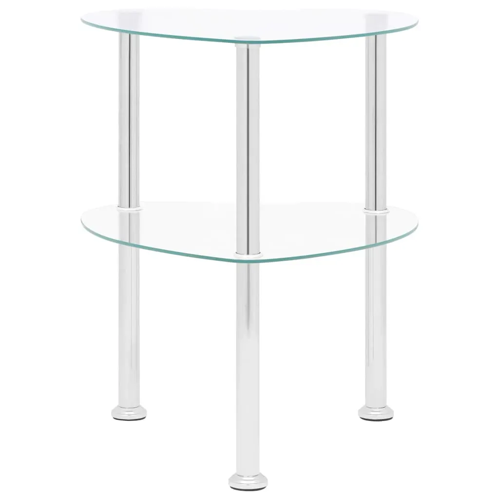 Tredegar 2-Tier Side Table Transparent 38x38x50 cm Tempered Glass Price