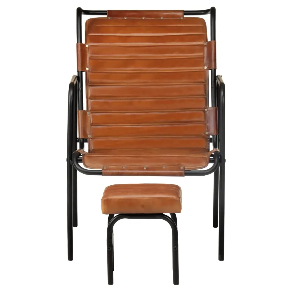 Relaxing Armchair with a Footrest Real Leather Price
