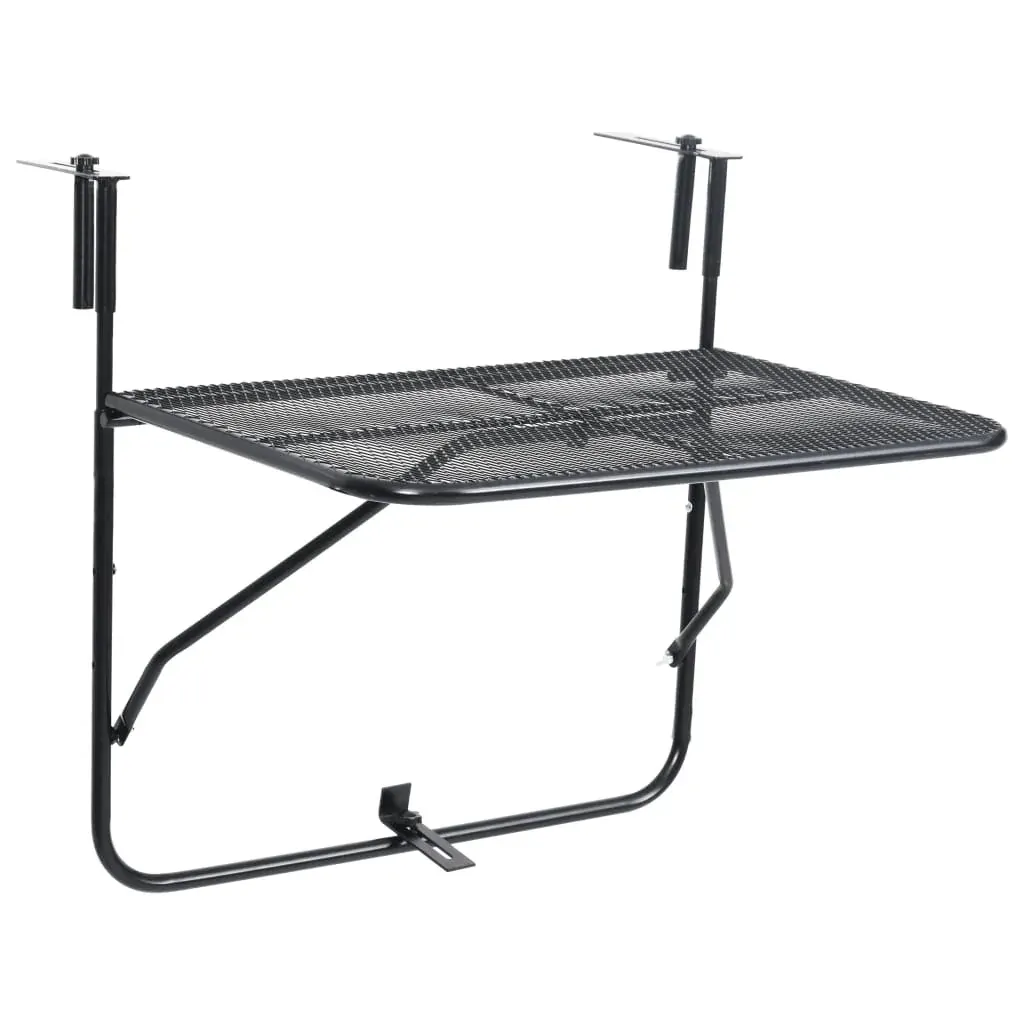 Balcony Table Black 60x40 cm Steel Price