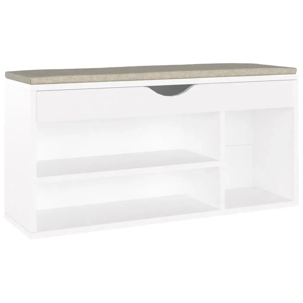 Shoe Bench with Cushion 104x30x49 cm Engineered Wood Price