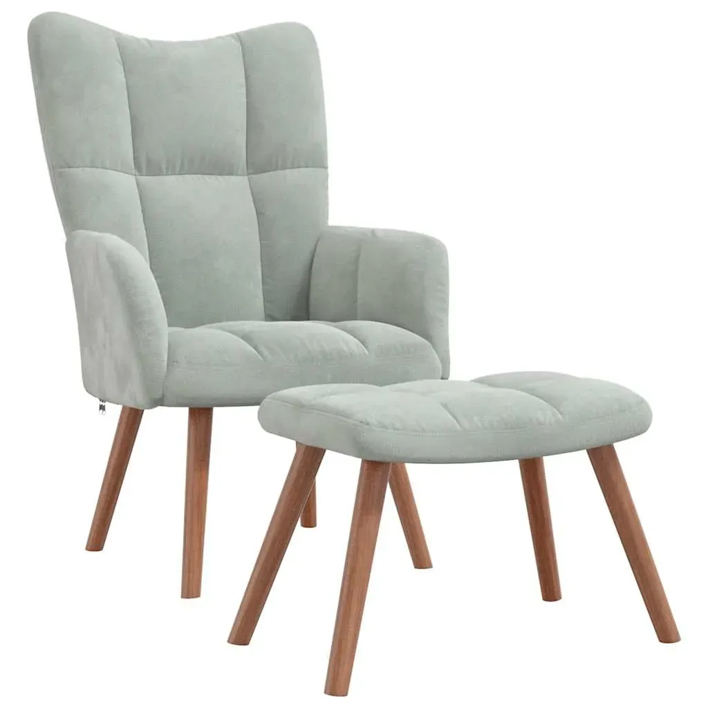 Relaxing Chair with a Stool Velvet Price
