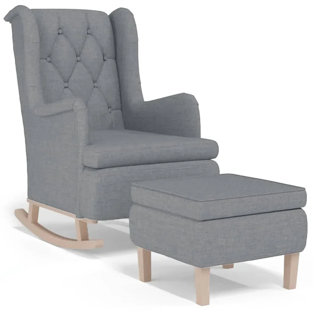 Armchair with Solid Rubber Wood Rocking Legs Fabric Price