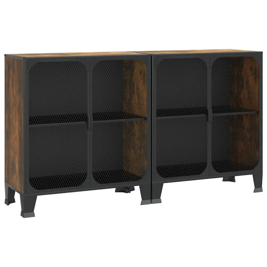 Storage Cabinet Rustic 72x36x82 cm Metal and MDF Price