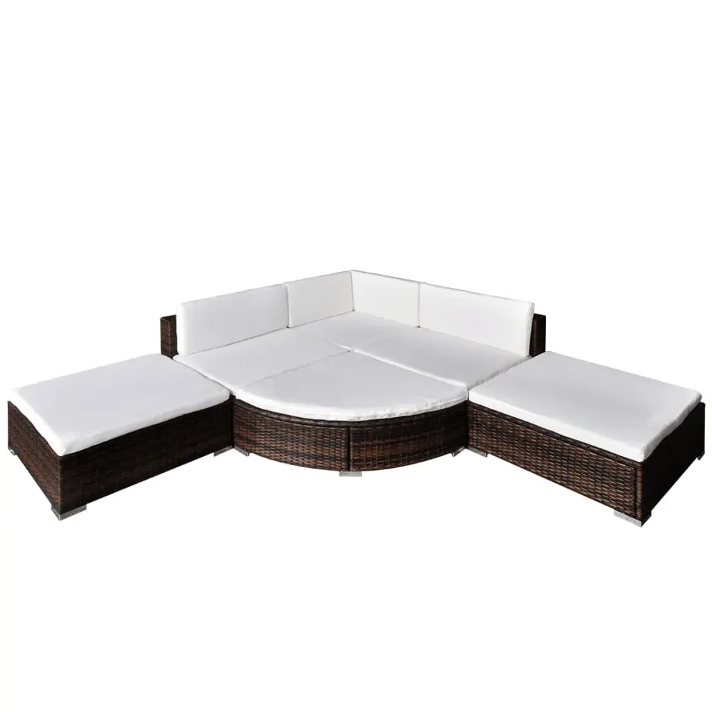 6 Piece Garden Lounge Set with Cushions Poly Rattan Price