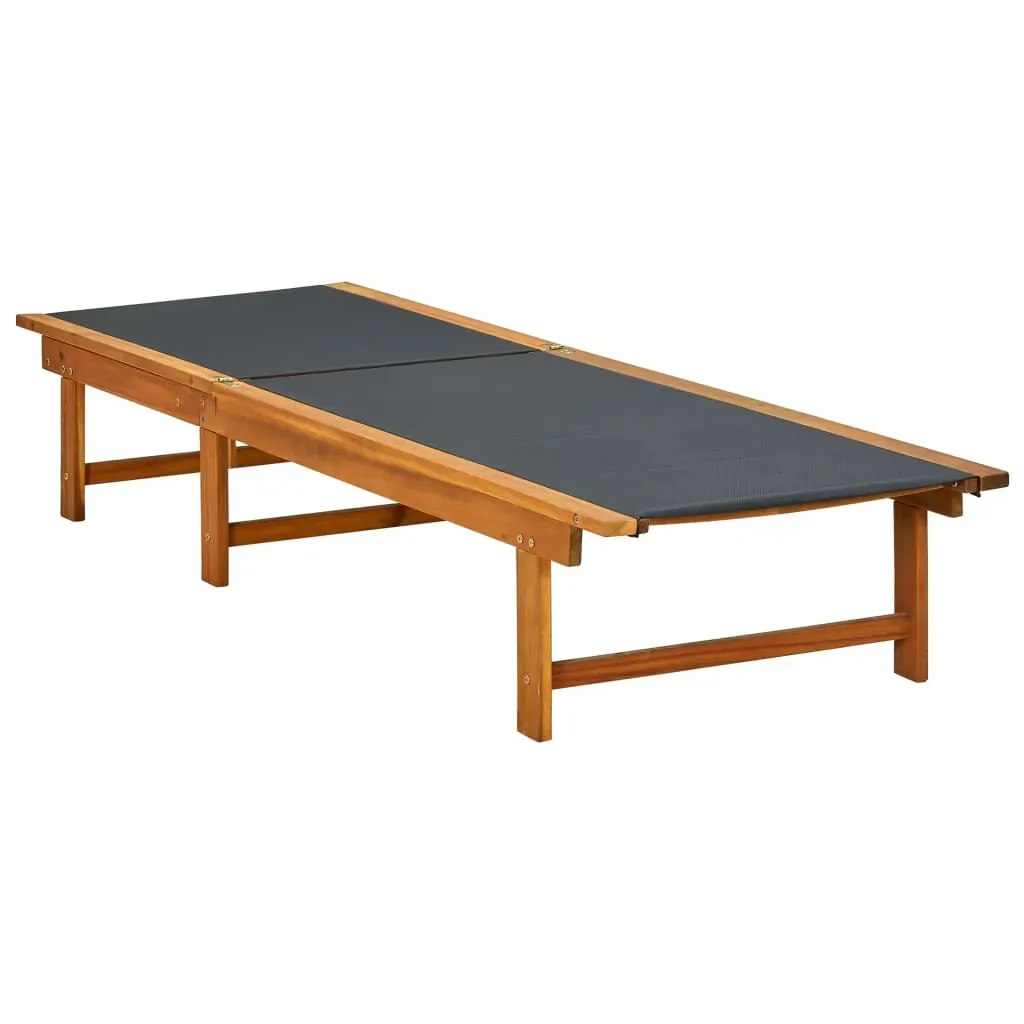 Sun Lounger Solid Acacia Wood and Textilene Price