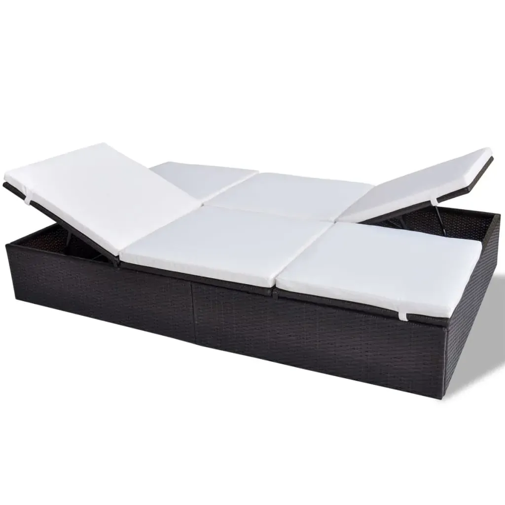 Double Sun Lounger with Cushion Poly Rattan Price