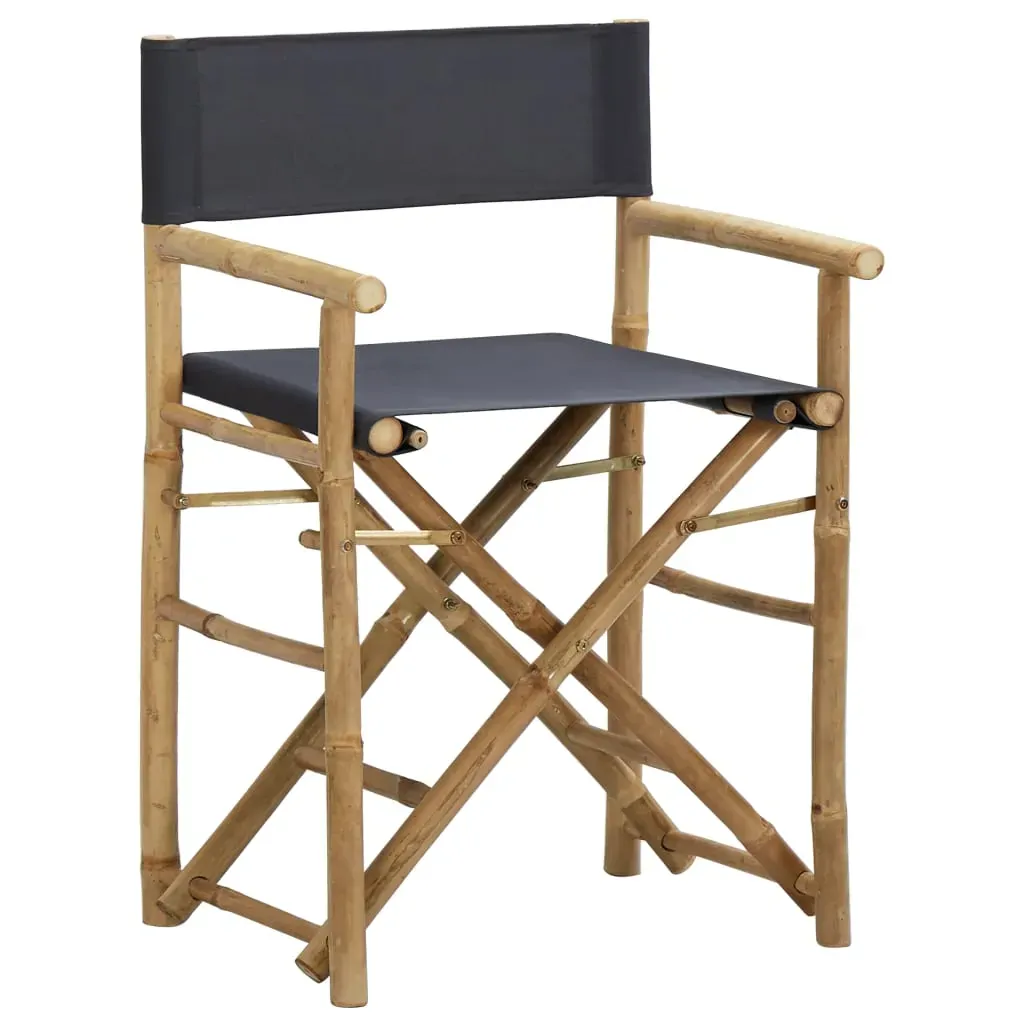 Folding Director's Chair 2 pcs Bamboo and Canvas Price