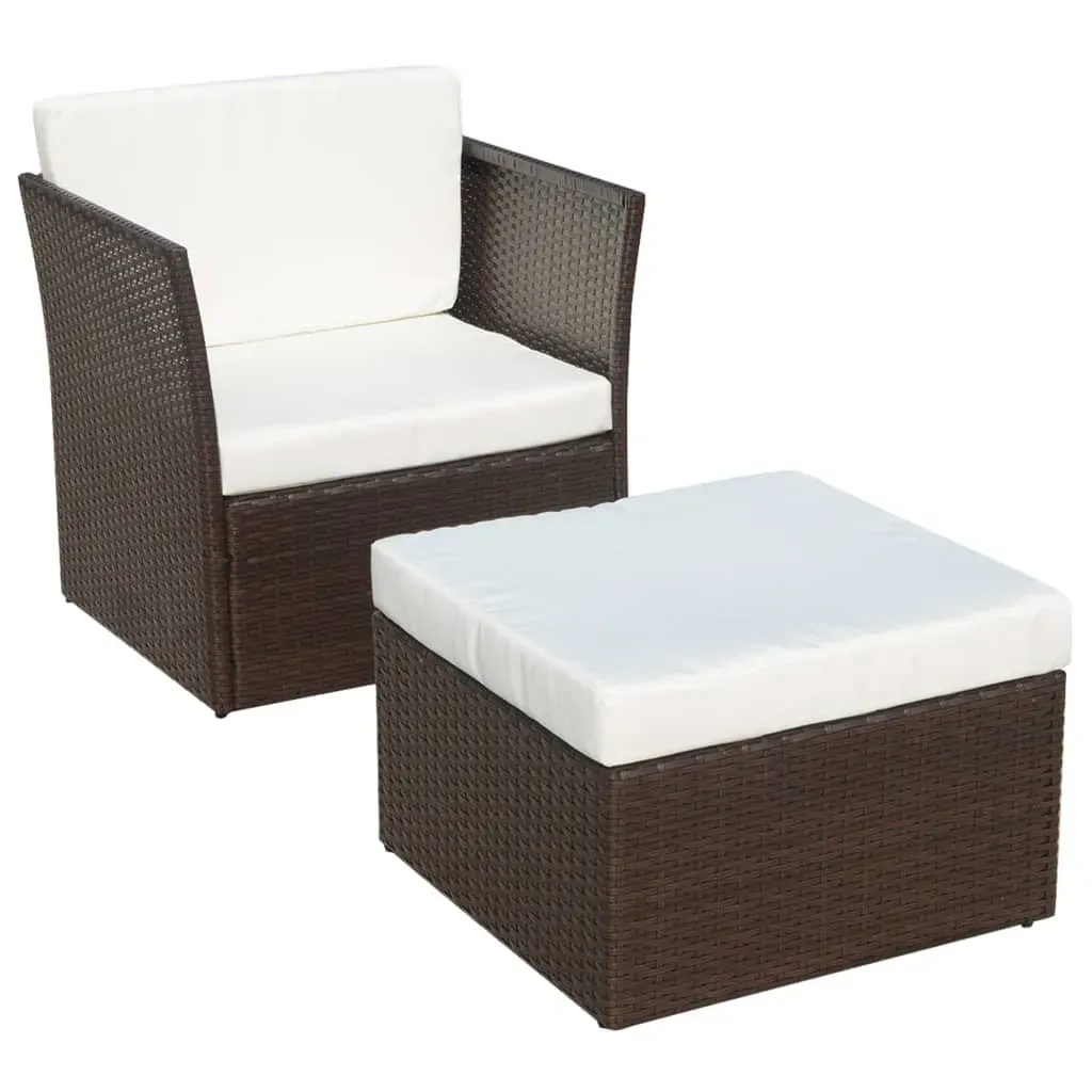 Garden Chair with Stool Poly Rattan Price