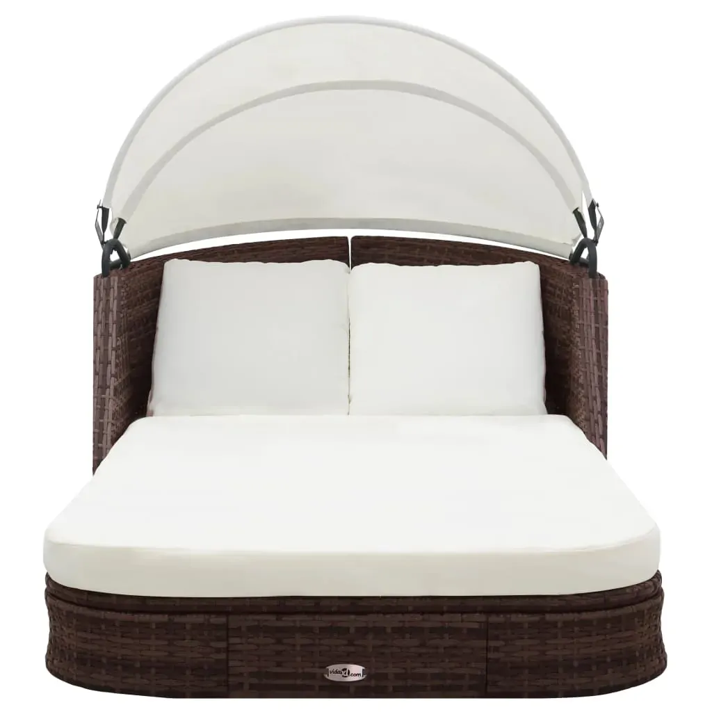 Sun Lounger with Canopy Poly Rattan Price