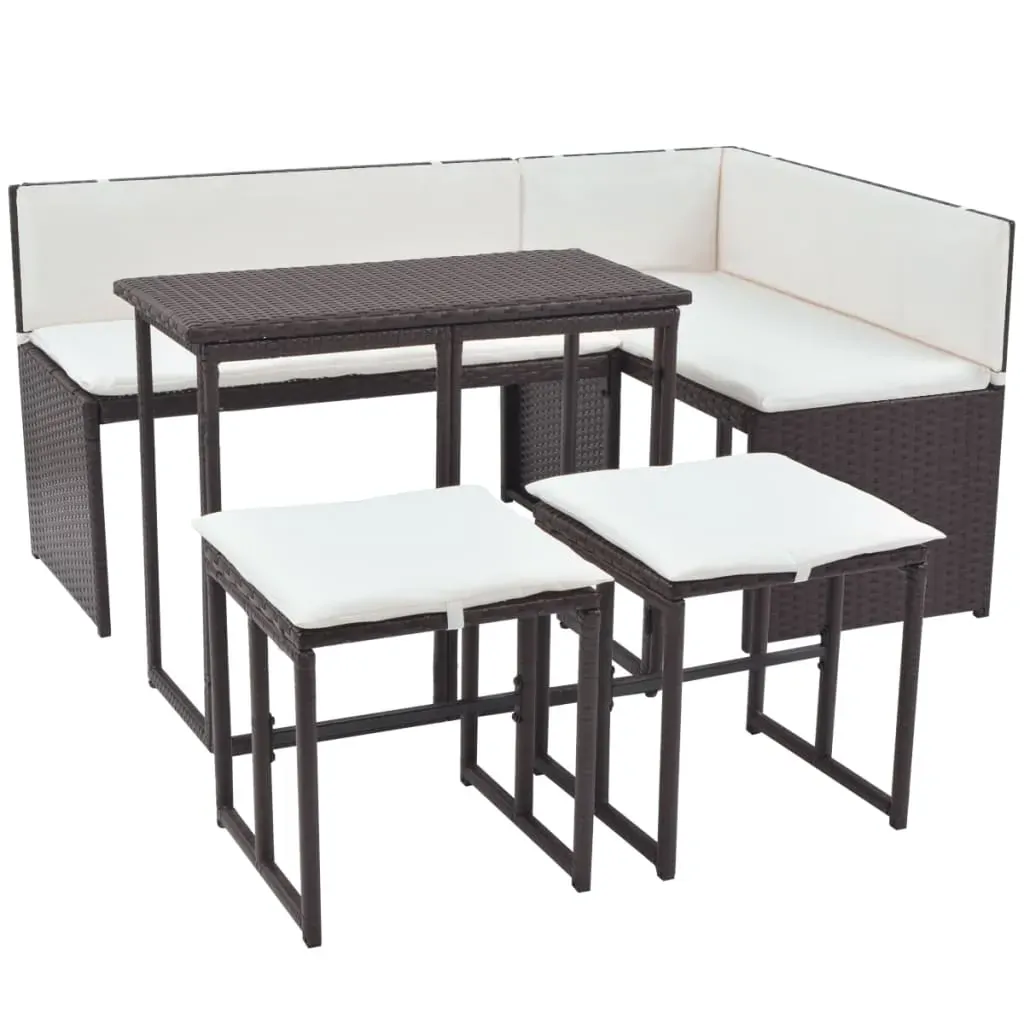 5 Piece Outdoor Dining Set Steel Poly Rattan Price