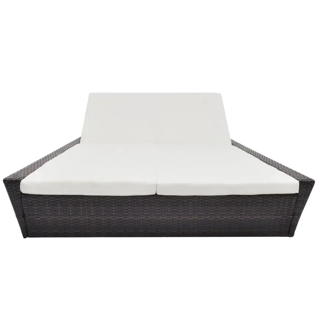 Outdoor Lounge Bed with Cushion Poly Rattan Price
