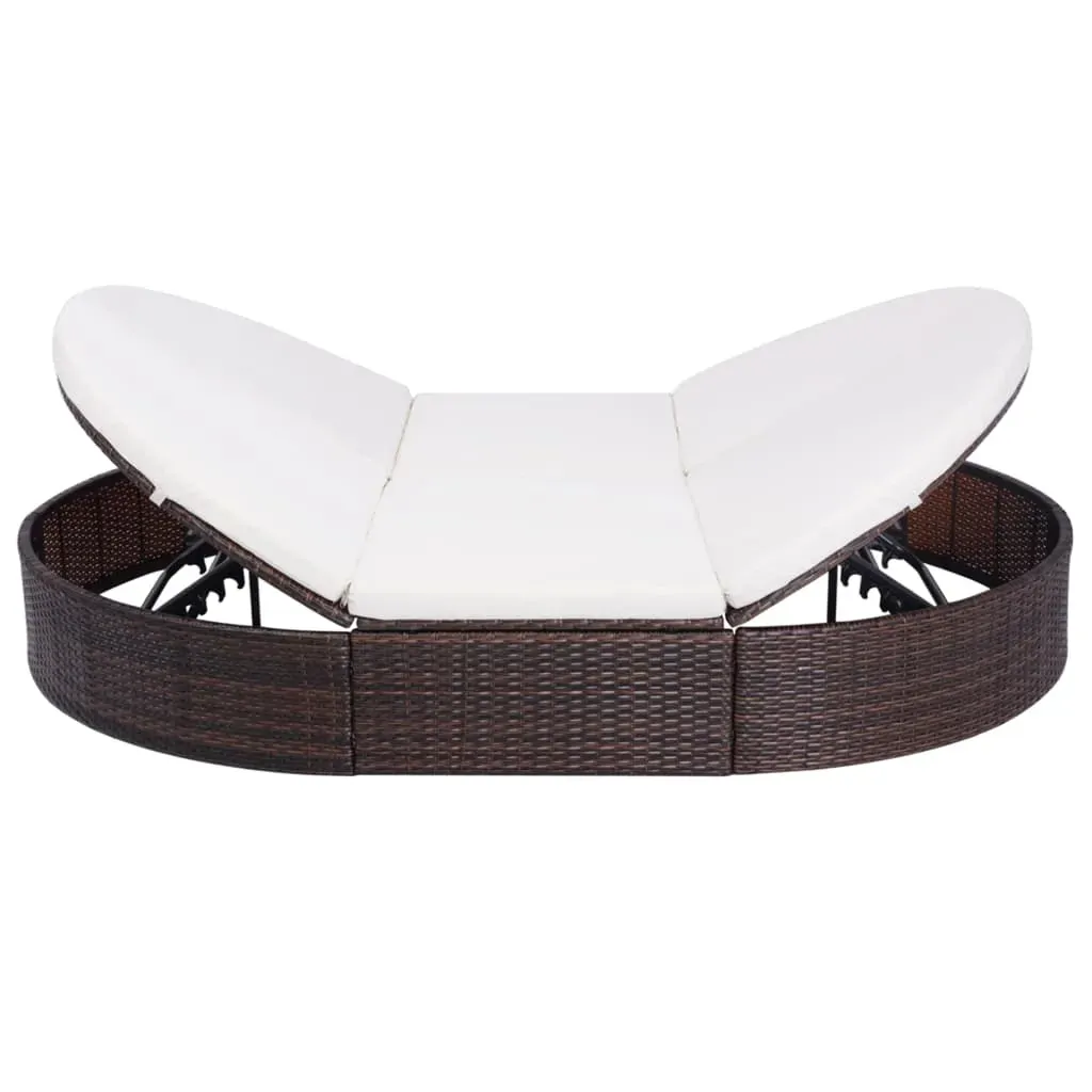 Outdoor Lounge Bed with Cushion Poly Rattan Price