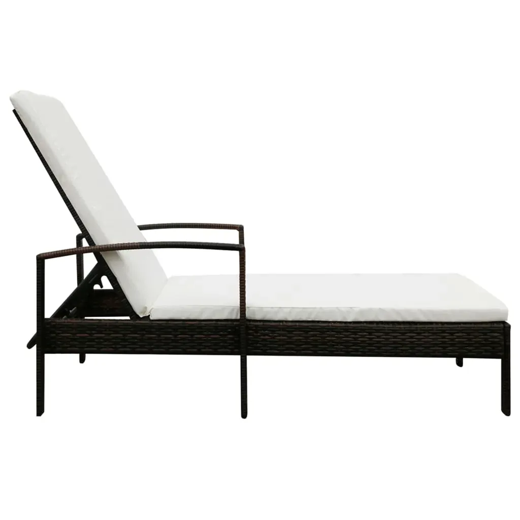 Sun Lounger with Cushion Poly Rattan Price