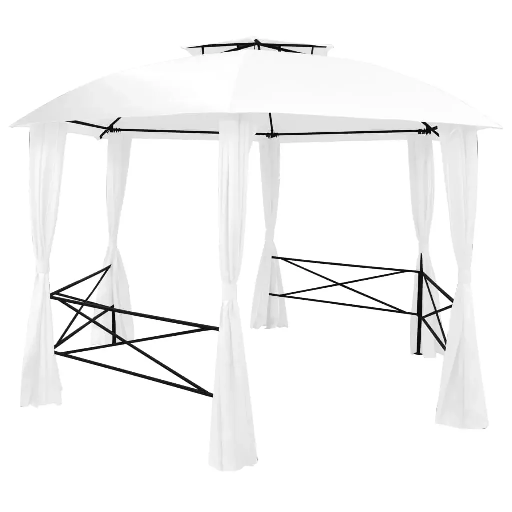 Garden Marquee Pavilion Tent with Curtains Hexagonal 360x265 cm Price