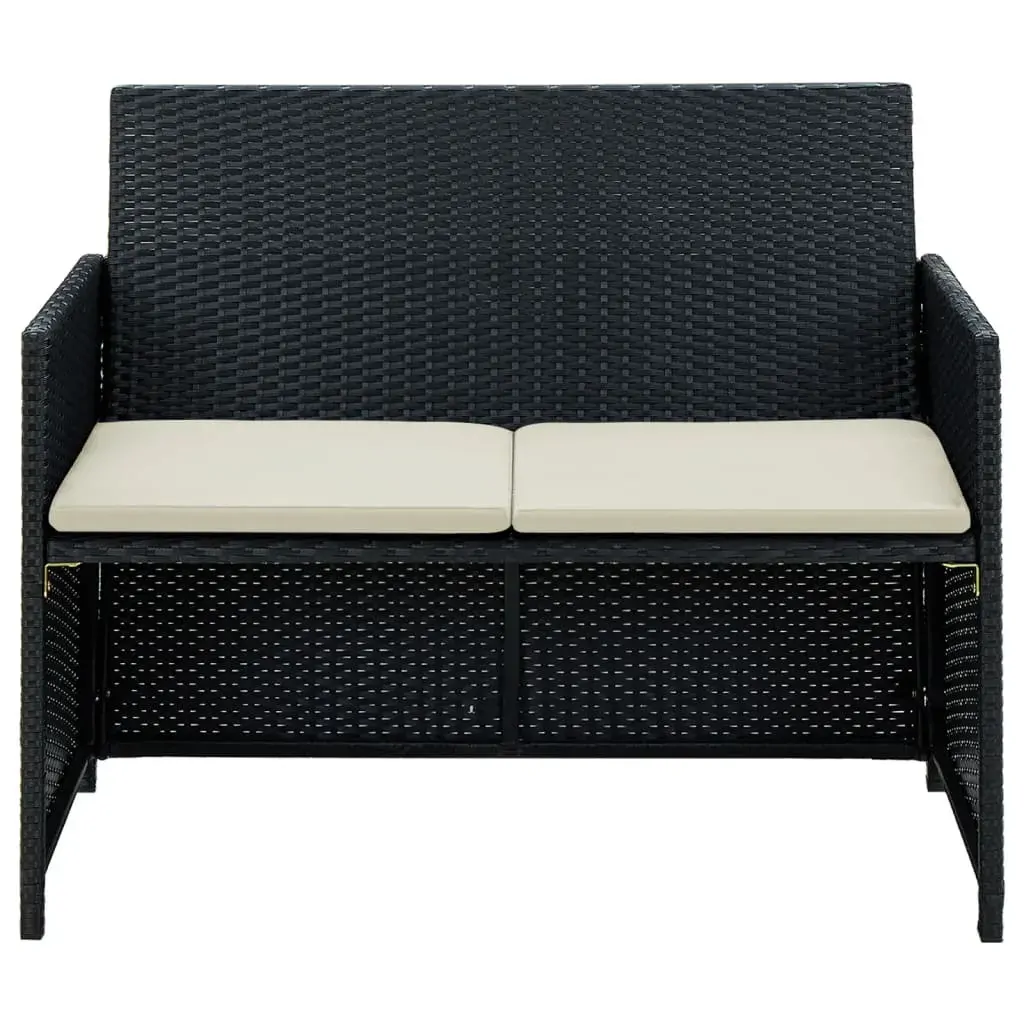 2 Seater Garden Sofa with Cushions Poly Rattan Price