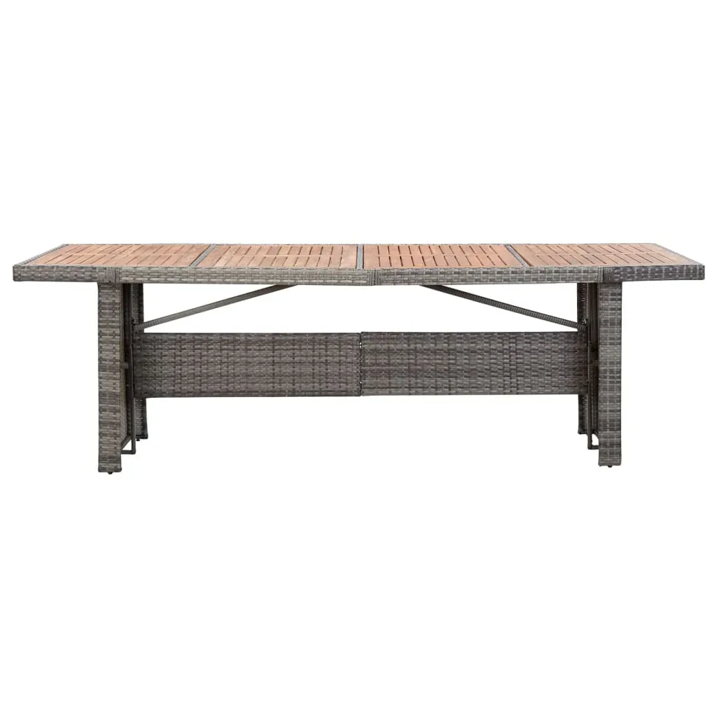 Garden Table 240x90x74 cm Poly Rattan and Solid Acacia Wood Price