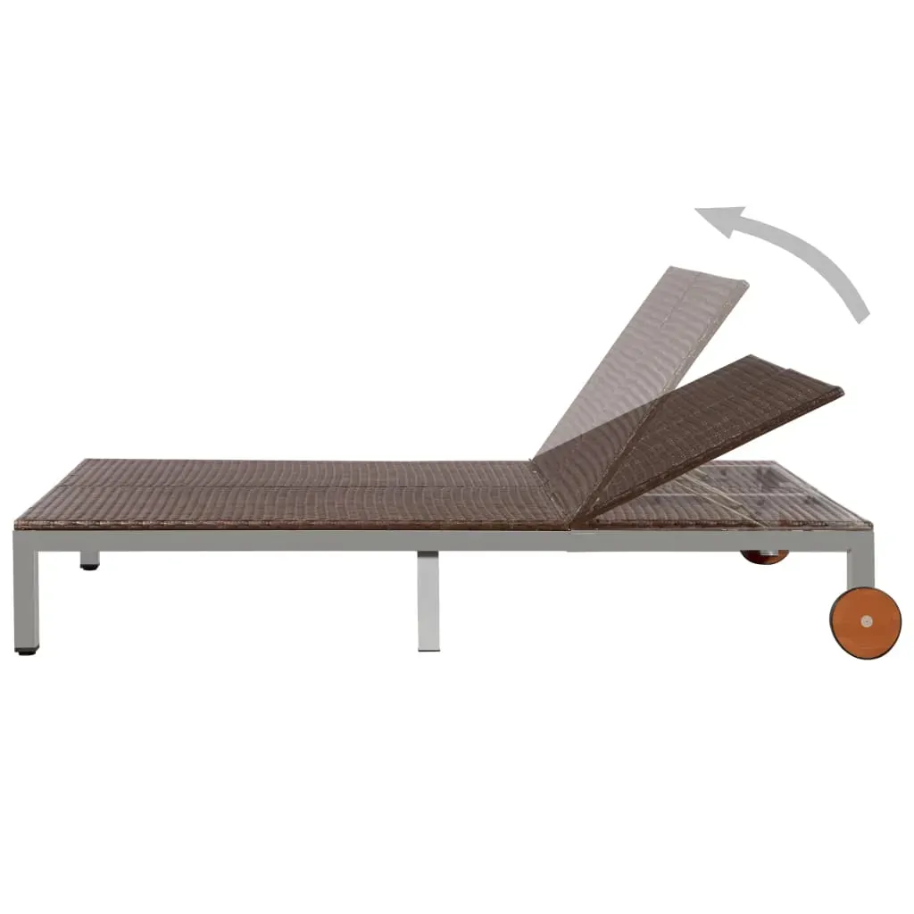 Double Sun Lounger with Wheels Poly Rattan Price
