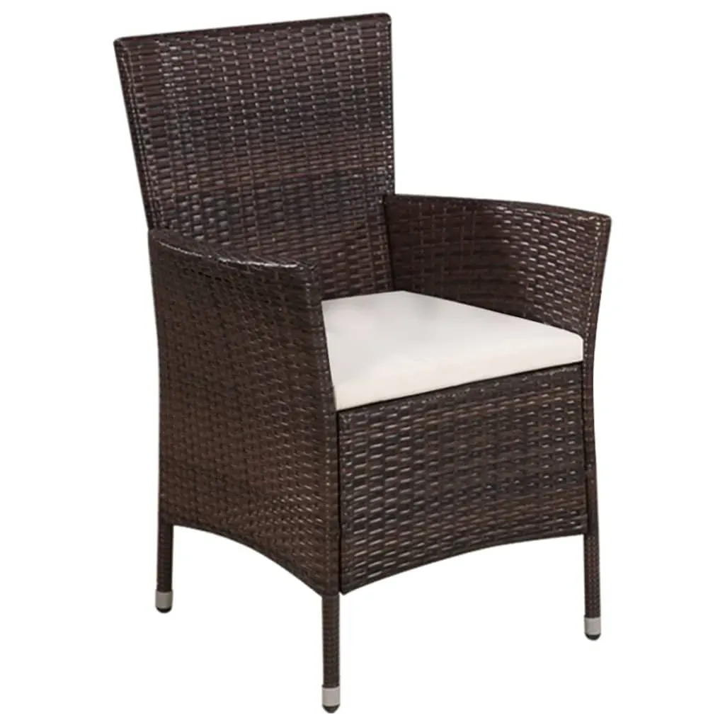 Outdoor Chair and Stool with Cushions Poly Rattan Price