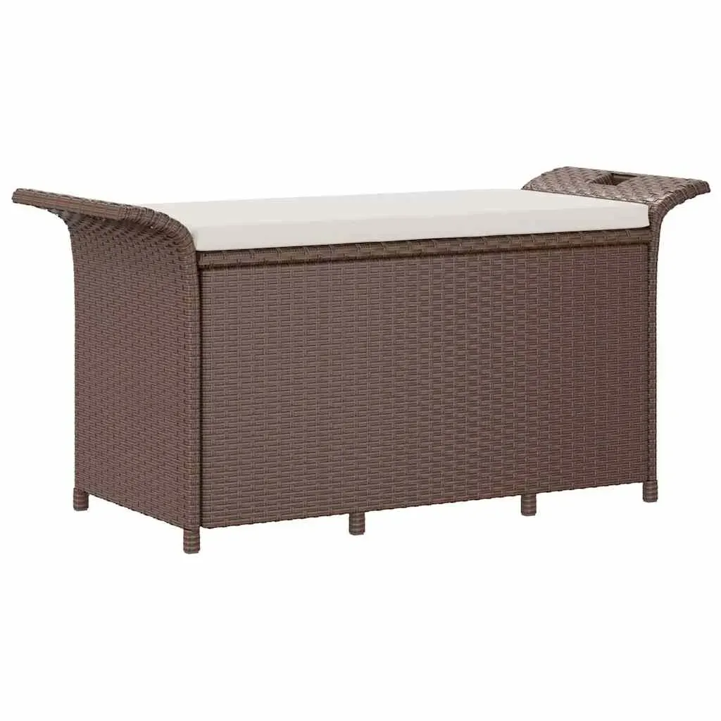 Storage Bench with Cushion 138 cm Poly Rattan Price