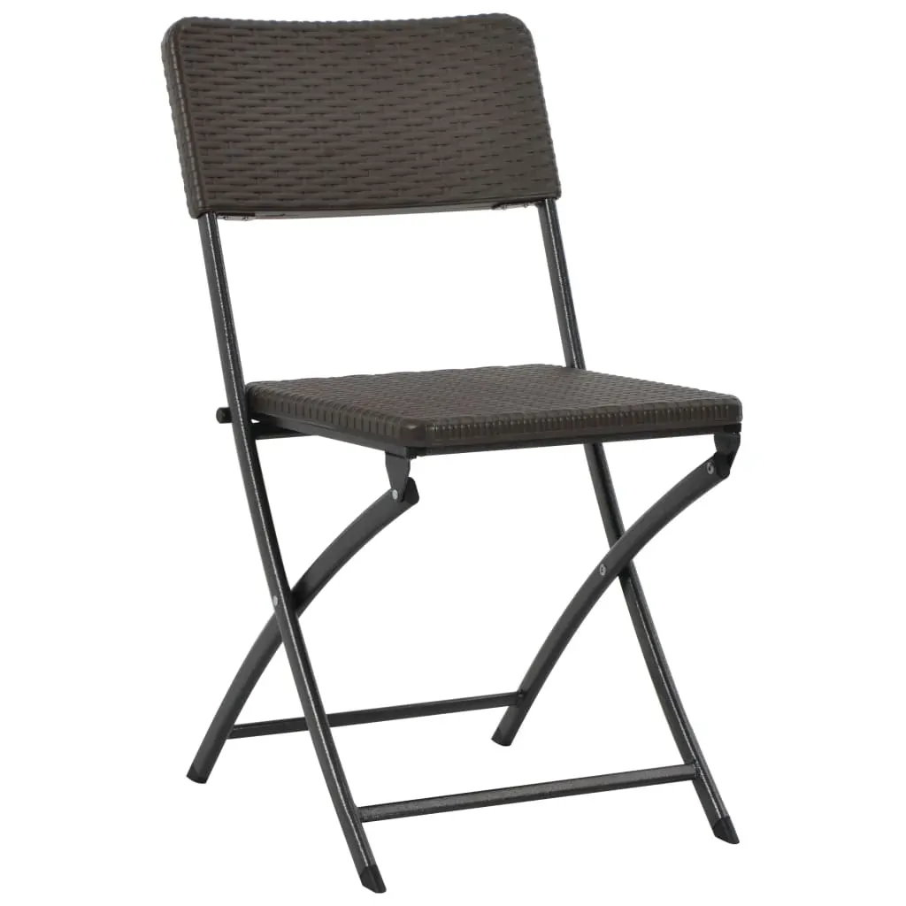Folding Garden Chairs HDPE and Steel Brown Price