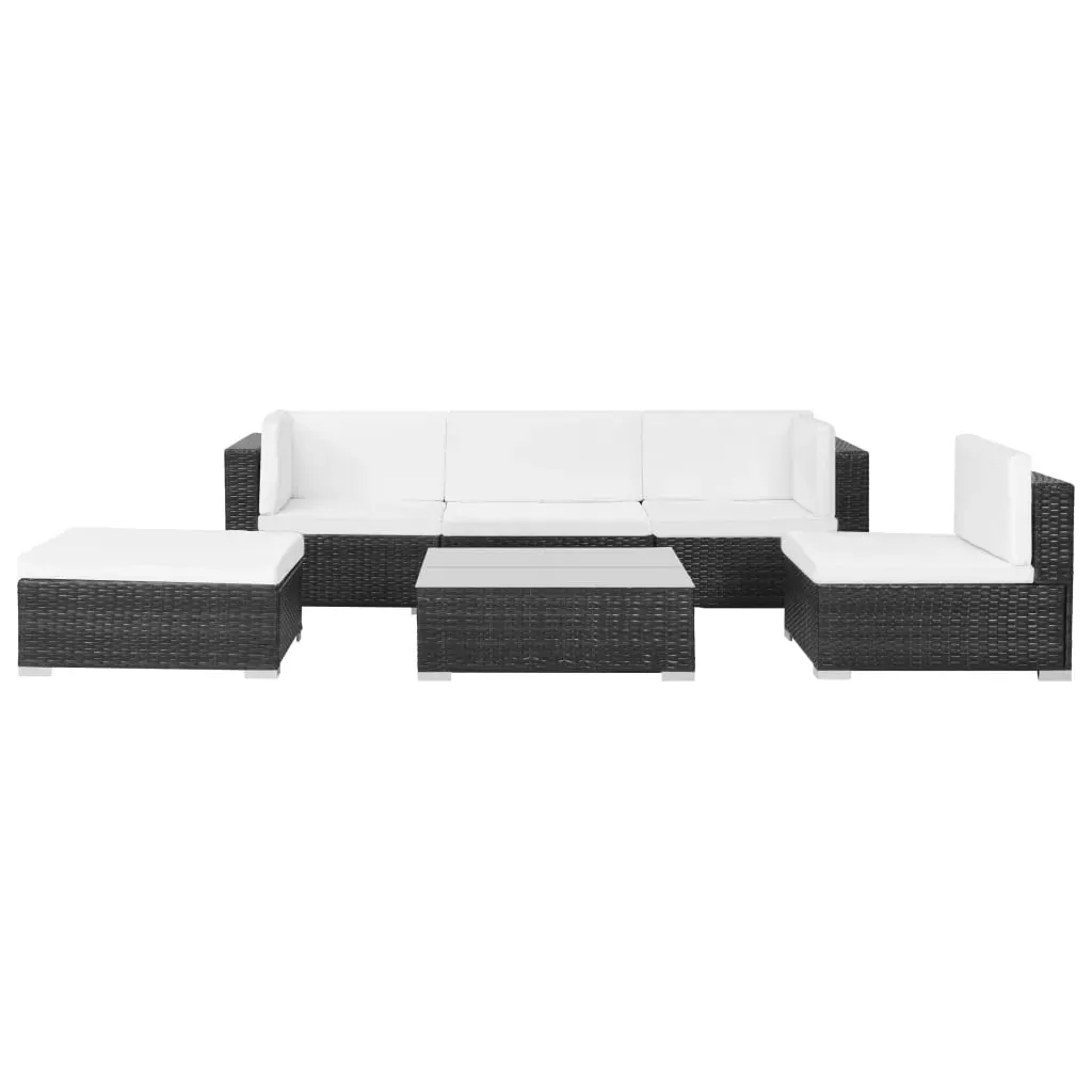 6 Piece Garden Lounge Set with Cushions Poly Rattan Price