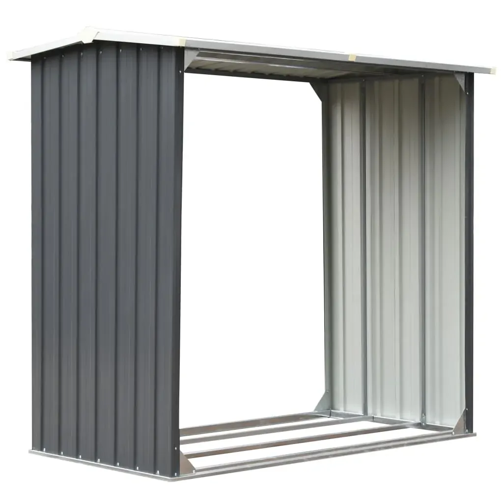 Garden Log Storage Shed Galvanised Steel 172x91x154 cm Price
