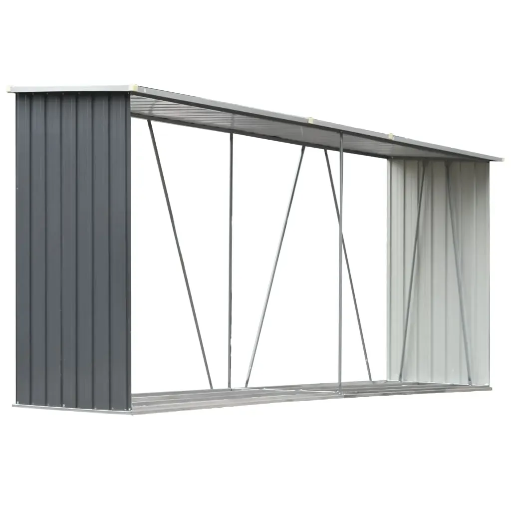 Garden Log Storage Shed Galvanised Steel 330x84x152 cm Price