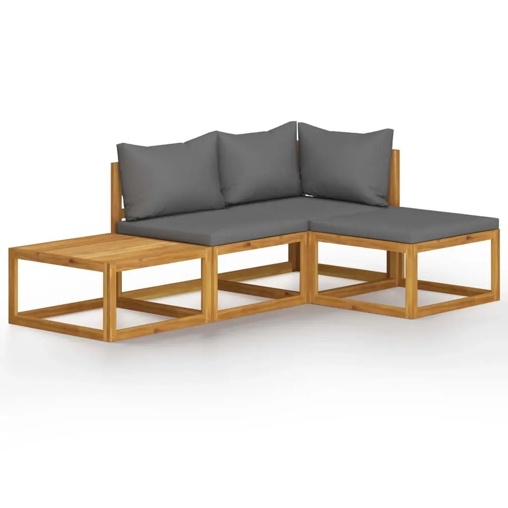 Garden Lounge Set with Cushions Solid Acacia Wood Price