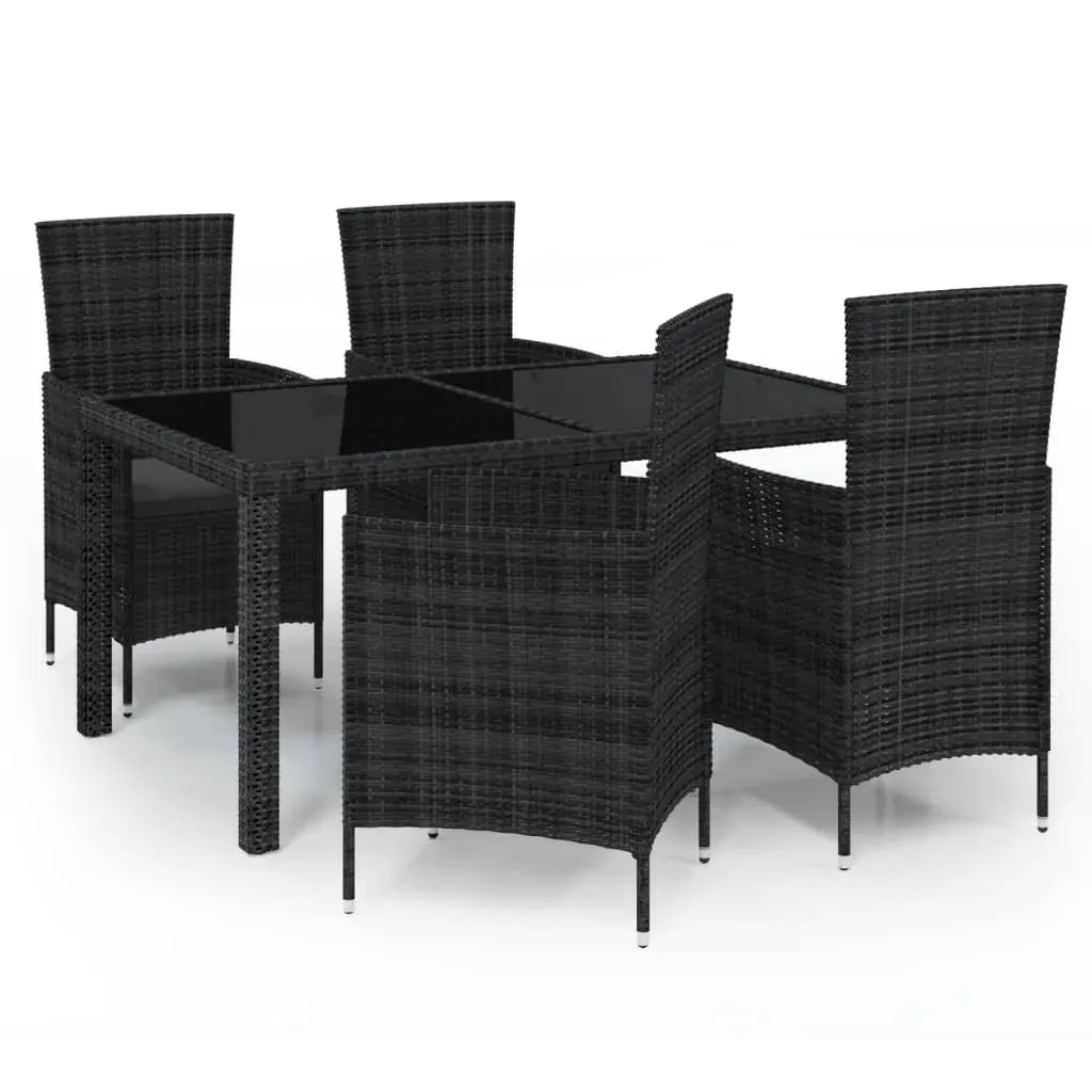 Outdoor Dining Set Poly Rattan Black Price