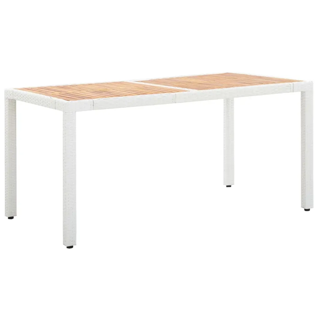 Outdoor Dining Set Poly Rattan White Price