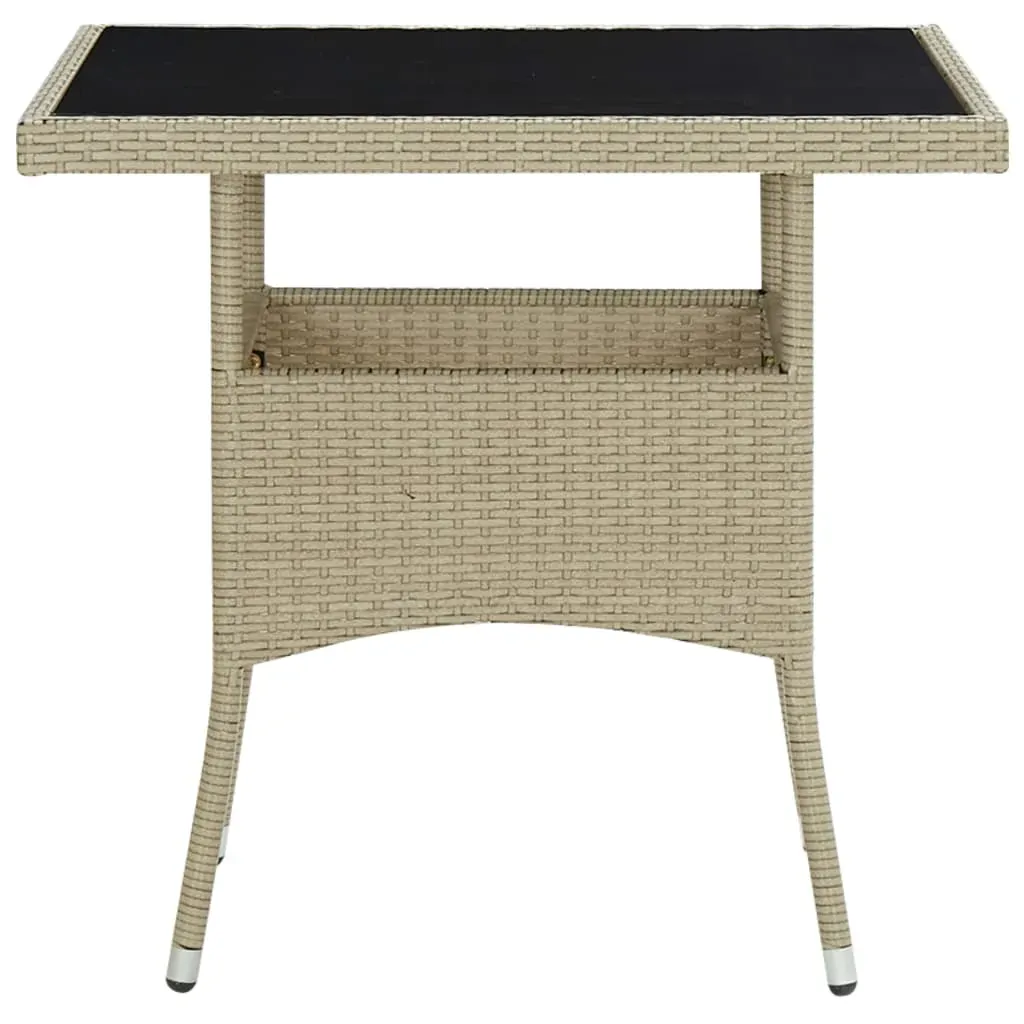 Outdoor Dining Table Poly Rattan and Glass Price