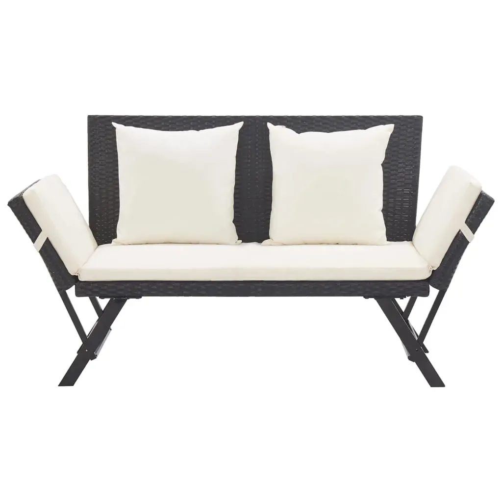 Garden Bench with Cushions 176 cm Poly Rattan Price