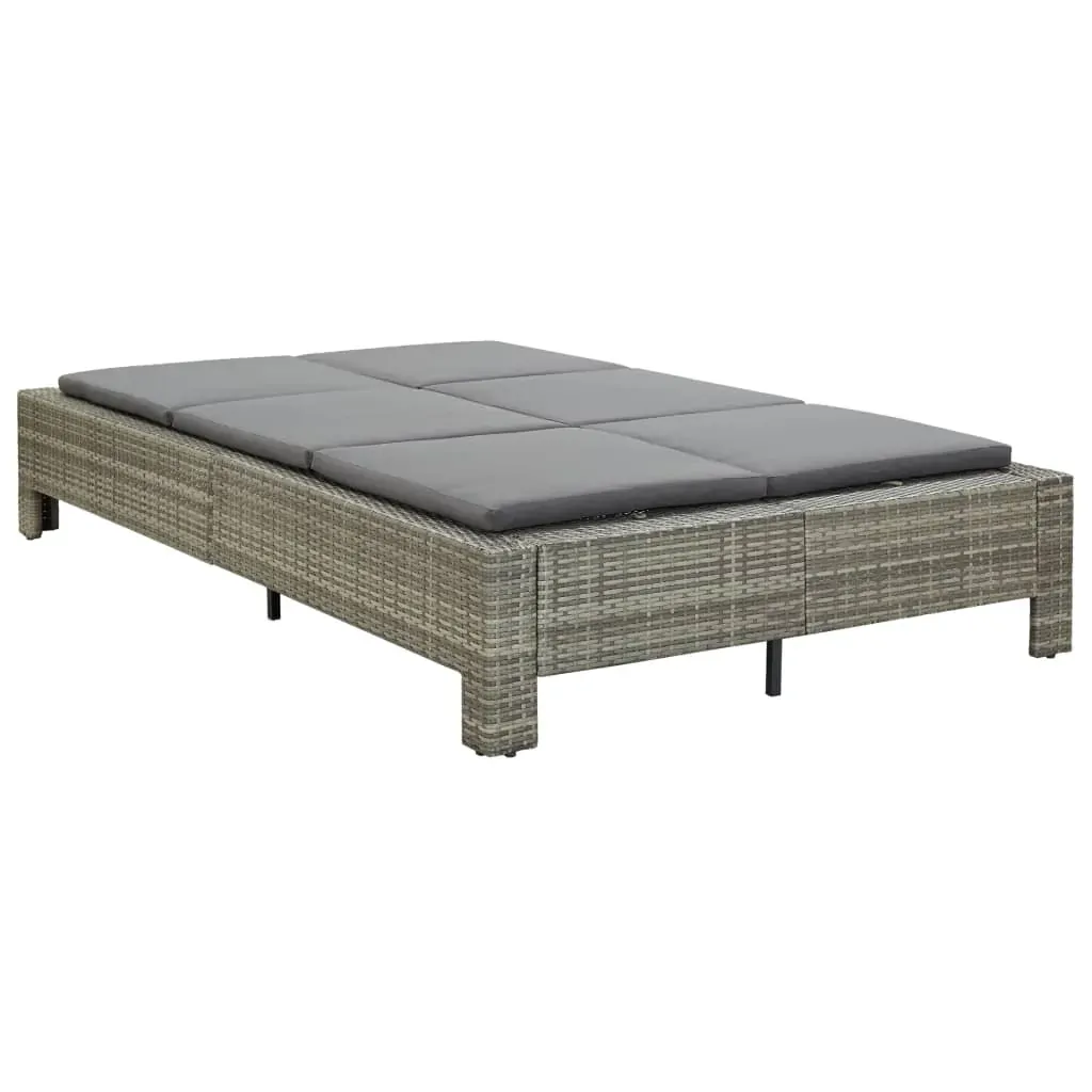 2-Person Sunbed with Cushion Poly Rattan Price