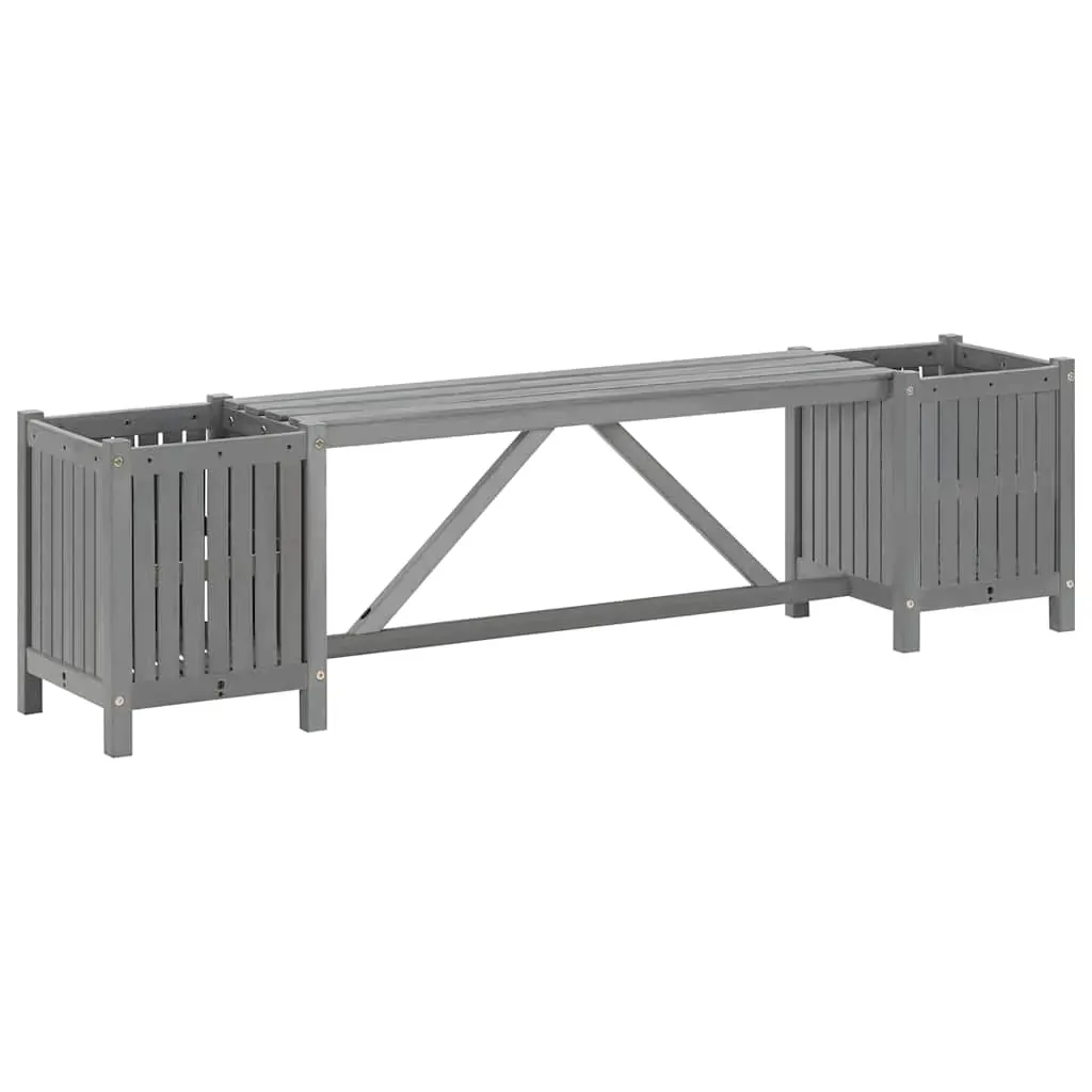 Garden Bench with 2 Planters Solid Acacia Wood Price