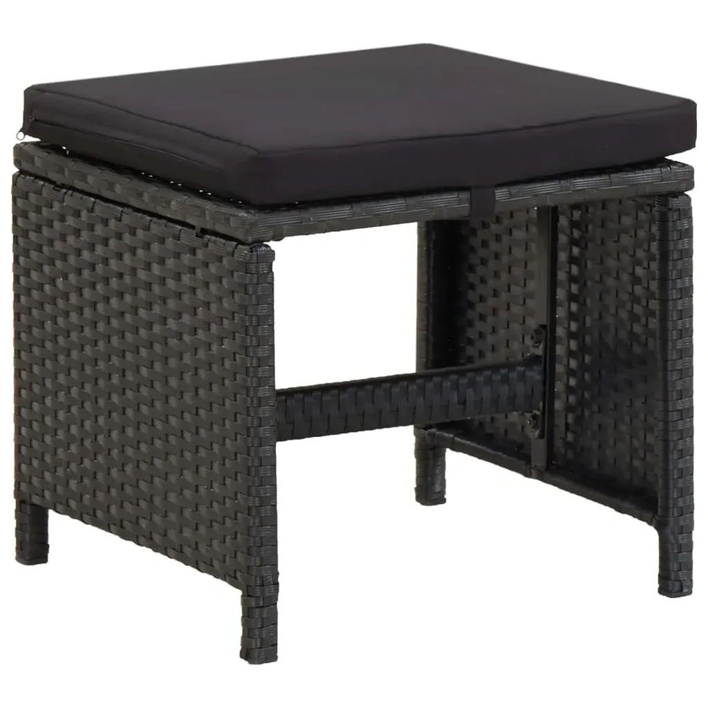 Garden Stools 2 pcs with Cushions Poly Rattan Price