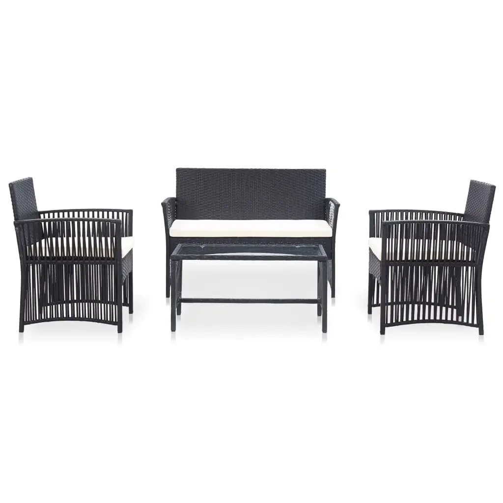 4 Piece Garden Lounge Set with Cushion Poly Rattan Price