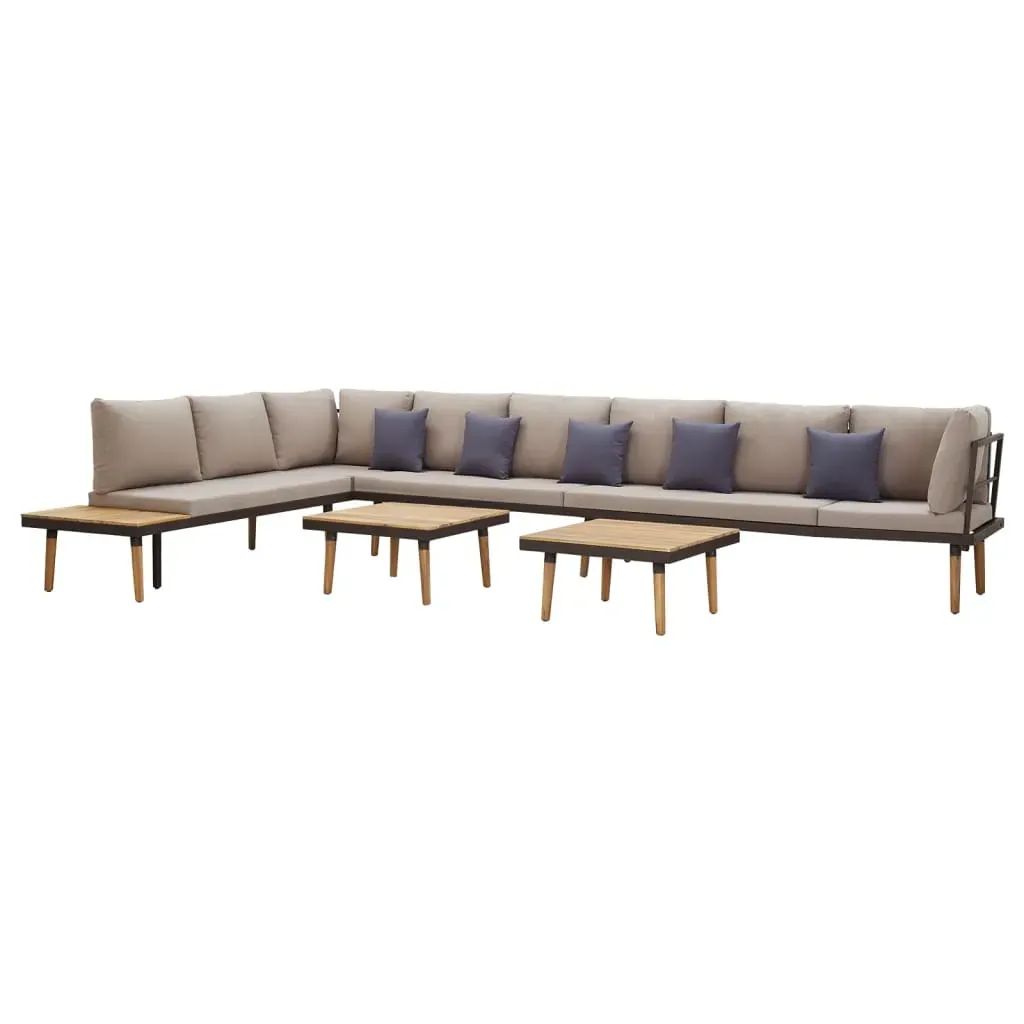8-Seater Garden Lounge Set with Cushions Solid Acacia Wood Price