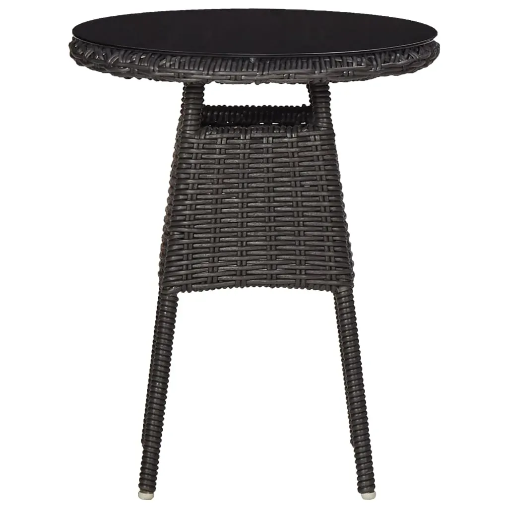 3 Piece Garden Bistro Set with Cushions Poly Rattan Black Price