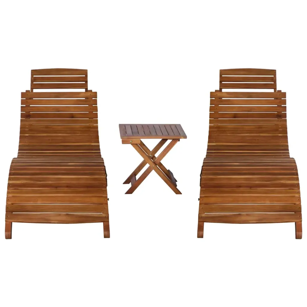 Sun Lounger Solid Acacia Wood Brown Price