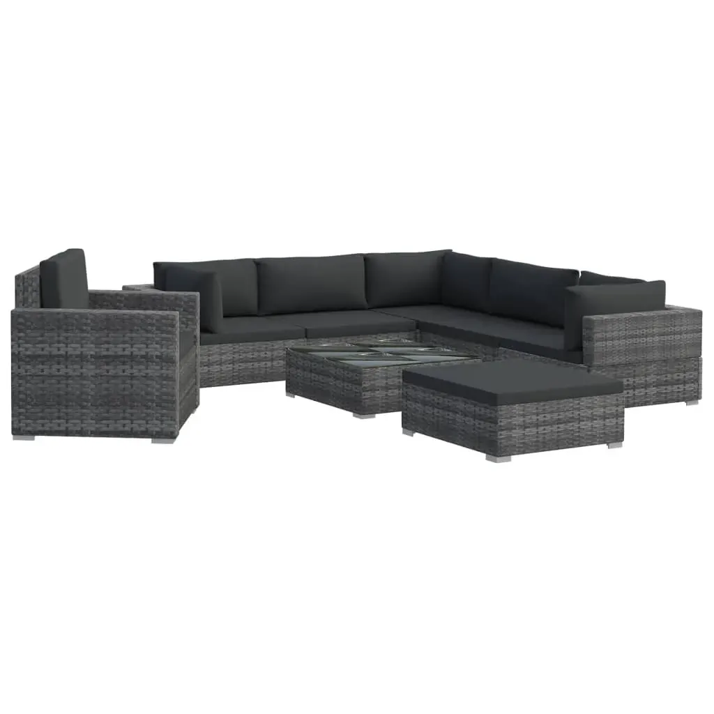 8 Piece Garden Lounge Set with Cushions Poly Rattan Price