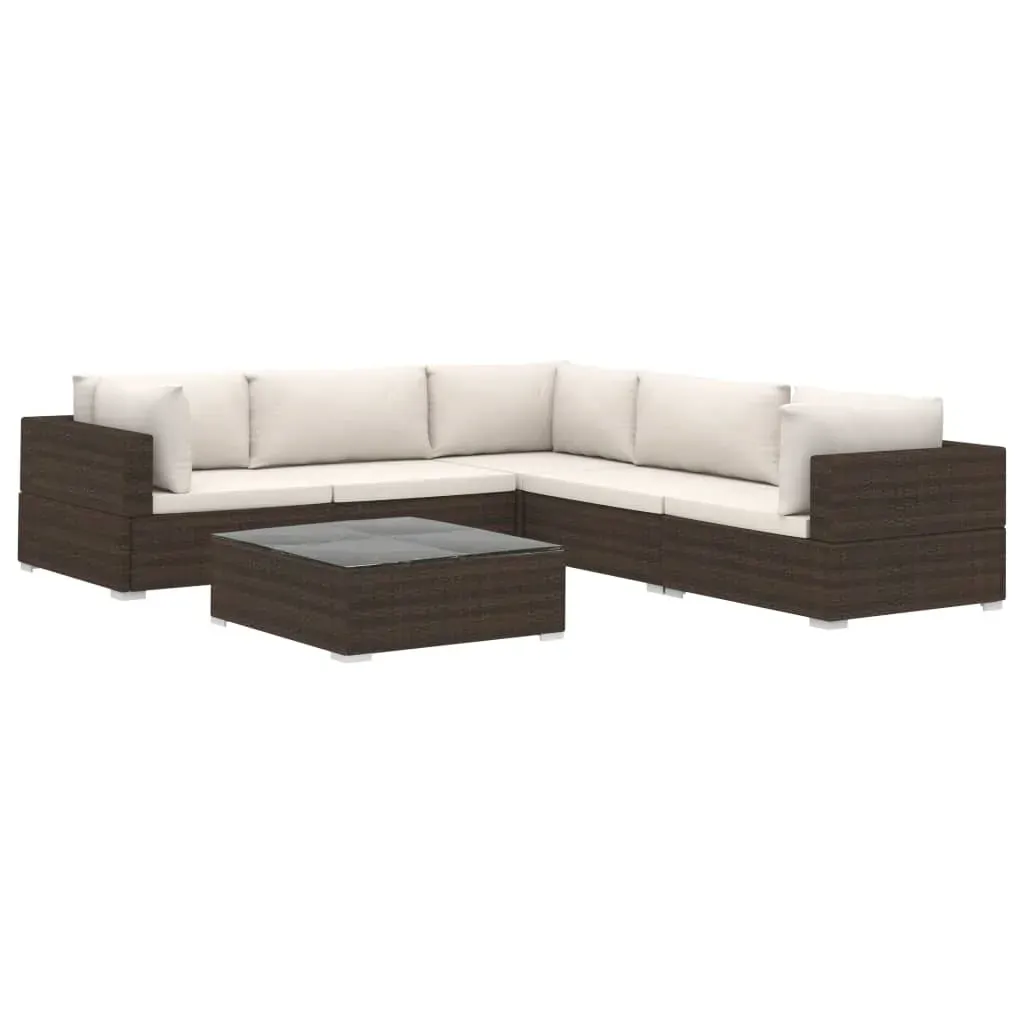 6 Piece Garden Lounge Set with Cushions Poly Rattan Price