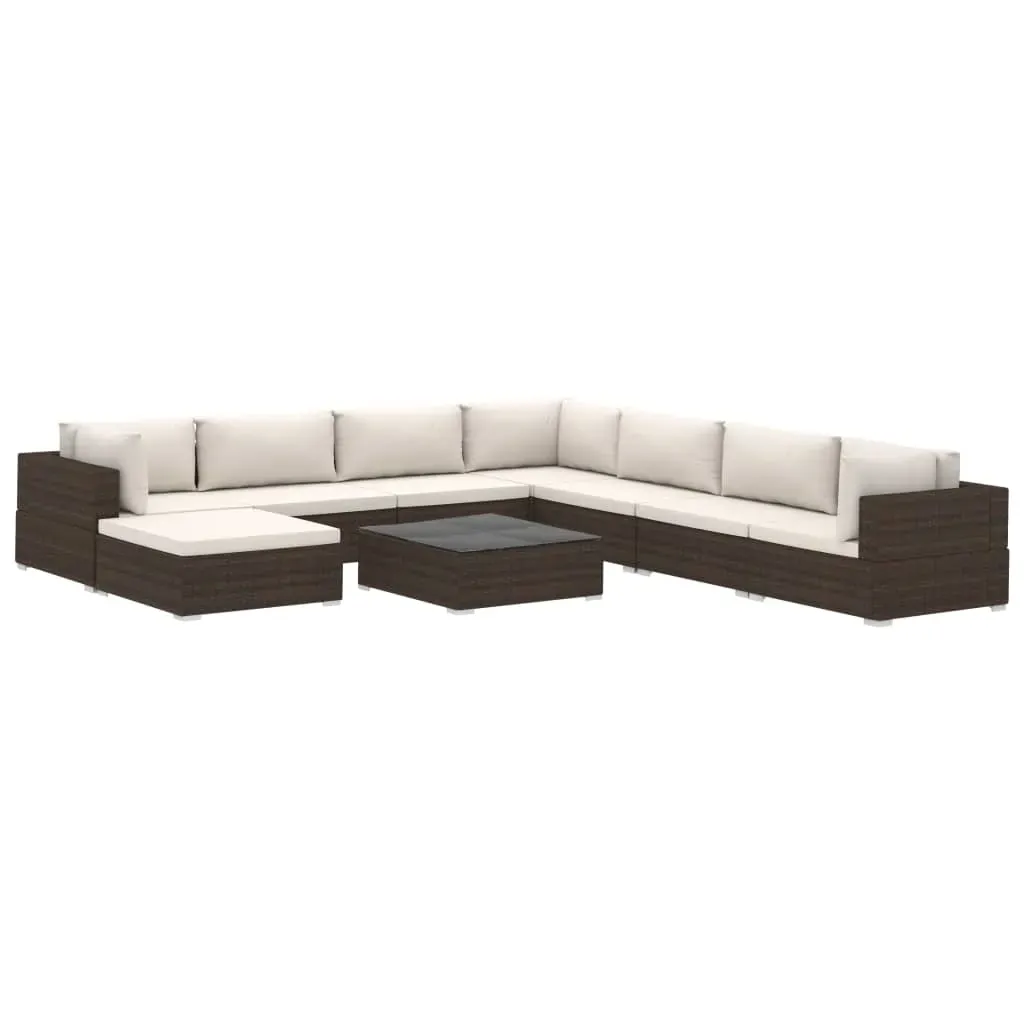 9 Piece Garden Lounge Set with Cushions Poly Rattan Price