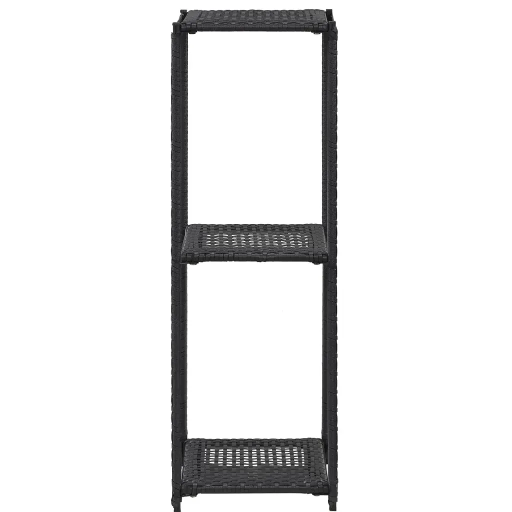 Storage Shelf Black Poly Rattan Price