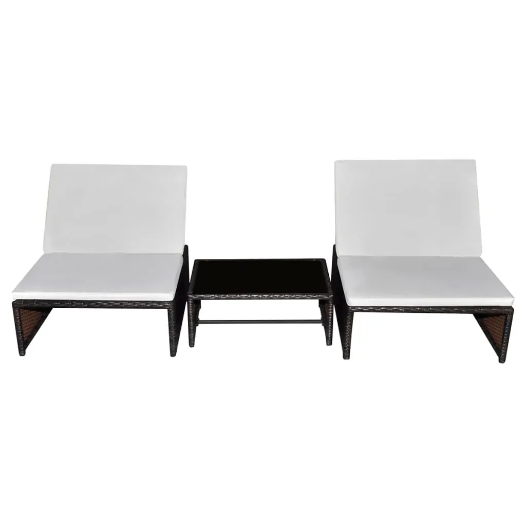 Sun Loungers 2 pcs with Table Poly Rattan Price
